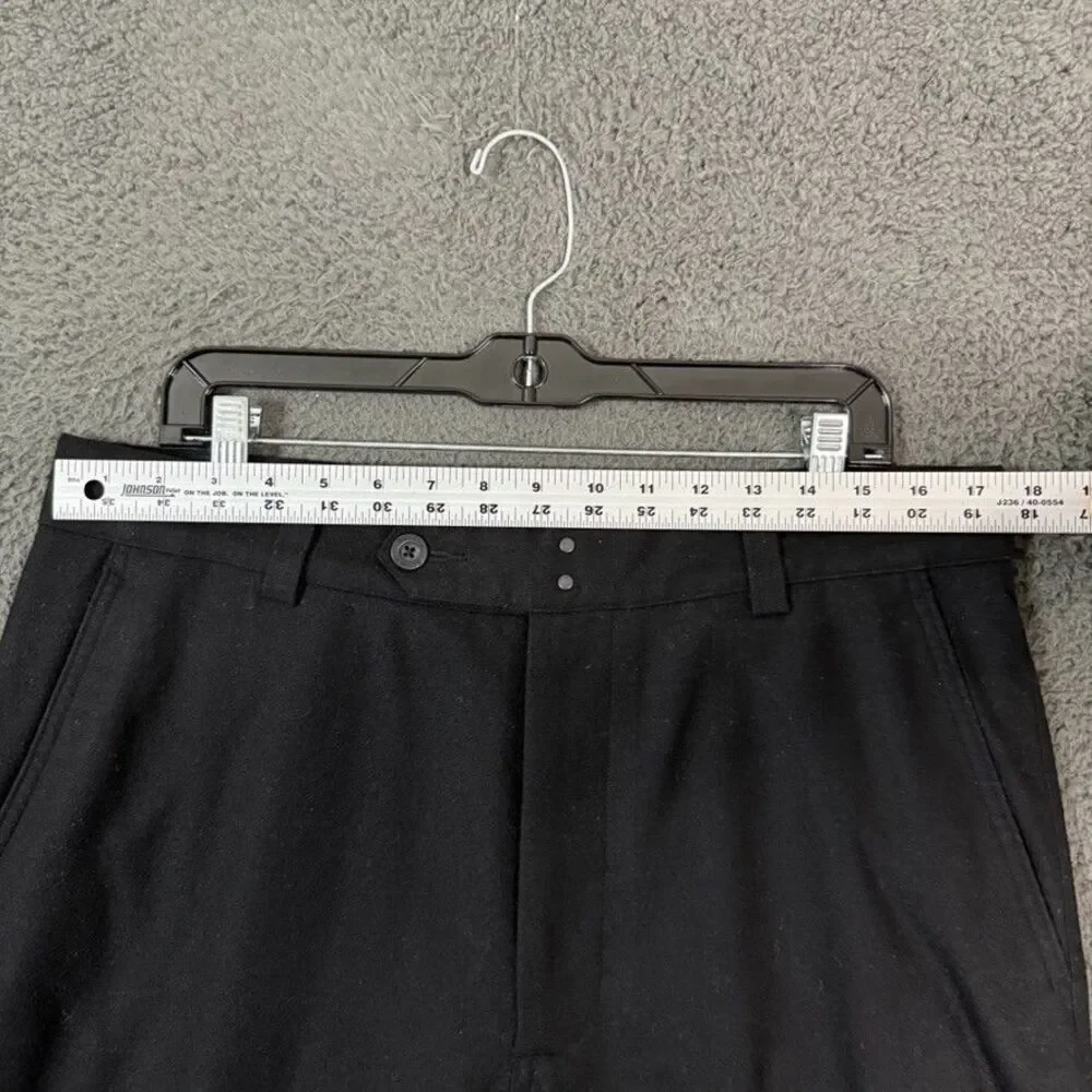 Vtg Banana Republic Pants Mens 35x34 Black Flannel Wool Slacks Straight Fit Y2K